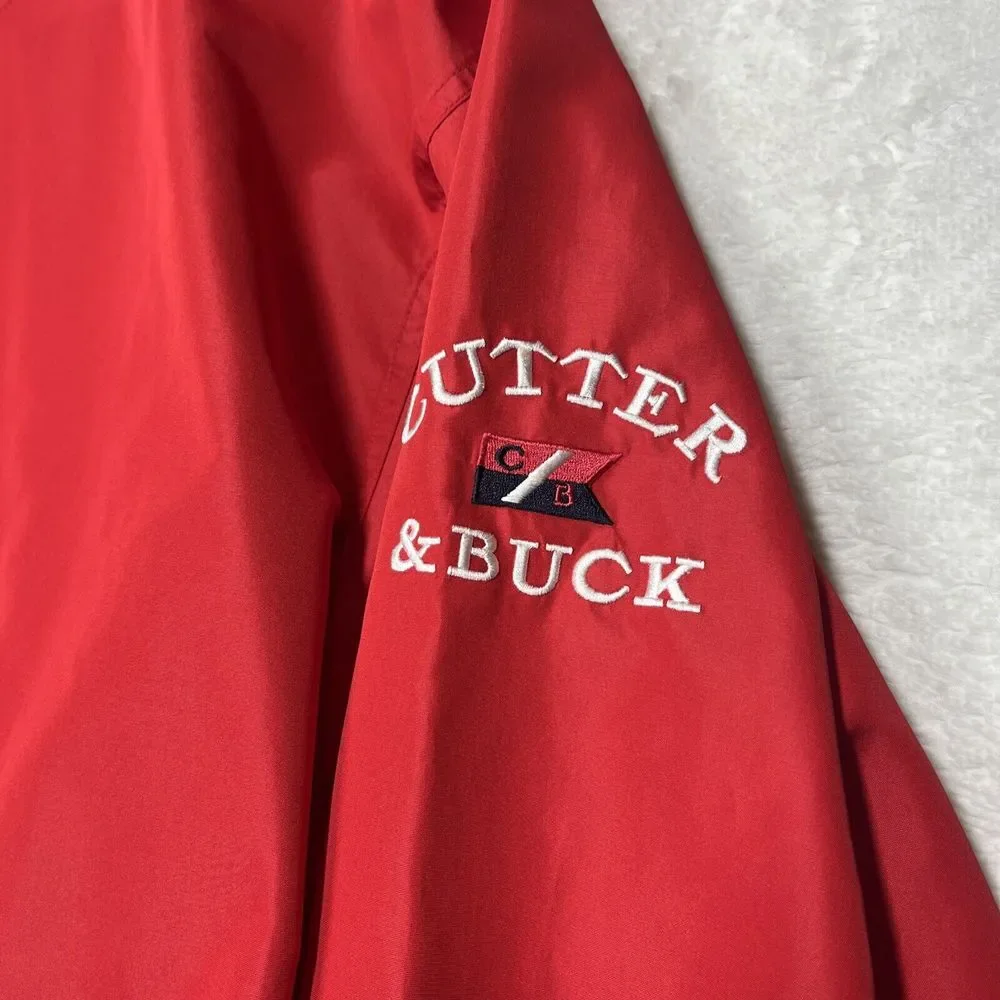 CUTTER & BUCK VTG Blank Golf Windbreaker Performance Jacket Mens‎ Pullover Red L